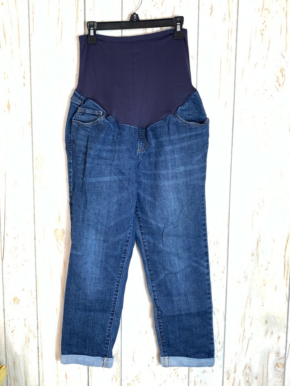 Old Navy Maternity blue denim Full Panel Stretch Straight  Skinny jeans Size 6